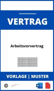 Arbeitsvorvertrag WORD PDF