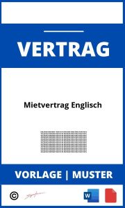 Mietvertrag Englisch WORD PDF