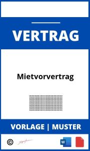 Mietvorvertrag WORD PDF